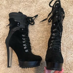 bebe combat boot heels